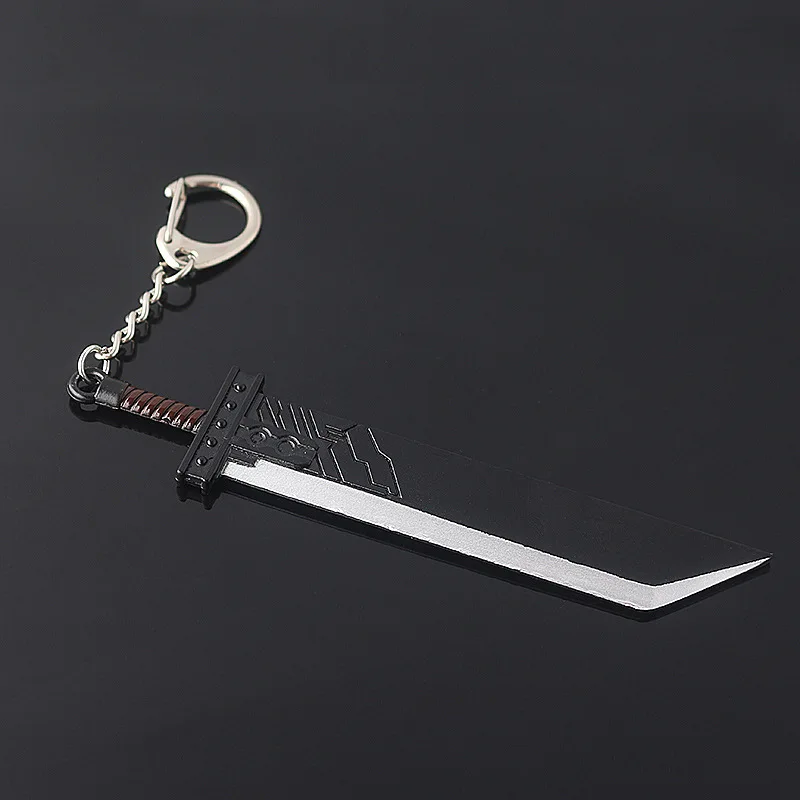 Gothic FF7 Game Final Fantasy Weapon Model Cloud Strife Buster Sword Keychain Men Metal Zack Knife Key Chains Cosplay Llaveros images - 6