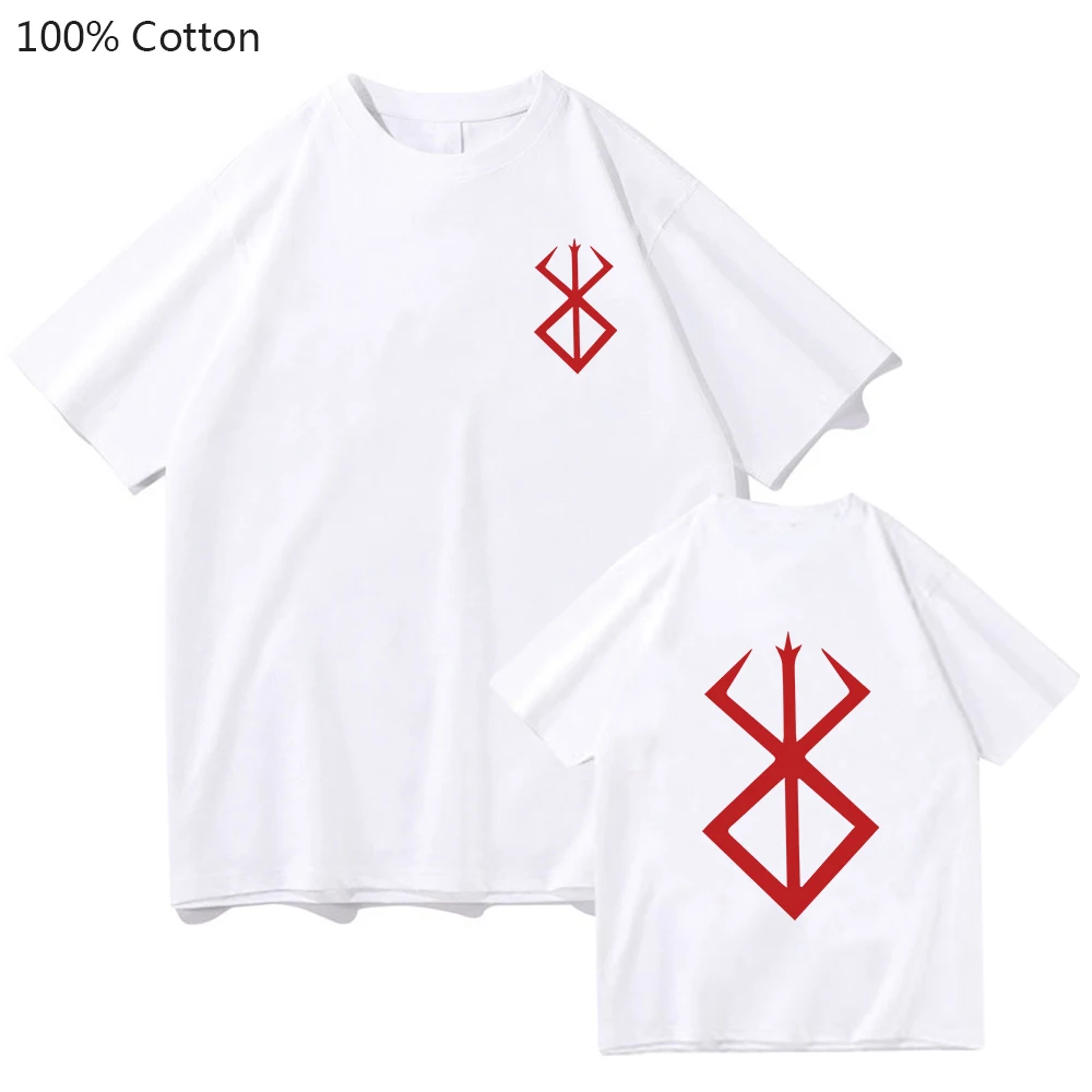 

Kenpuu Denki Berserk Guts Printed T-shirt Women/Men Japanese Anime Short Sleeve Tee-shirt Summer 100% Cotton Top Tees Handsome