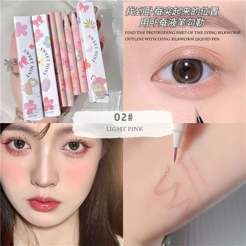 Новый ультра-тонкий перо для глаз Ultra-fine Silkworm Eyeliner Pen Matte Brown Black, водостойкий, для создания контура глазных теней и рисования ресниц.
