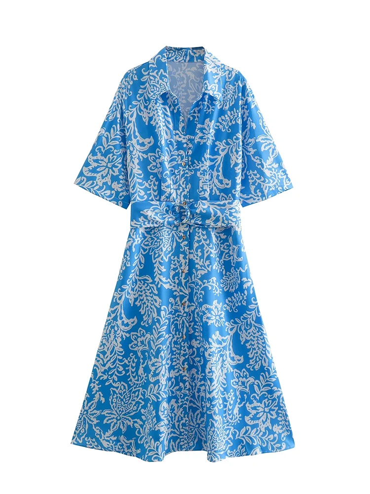 

Платье-миди ТРАПЕЦИЕВИДНОЕ льняное, с коротким рукавом, в винтажном стиле