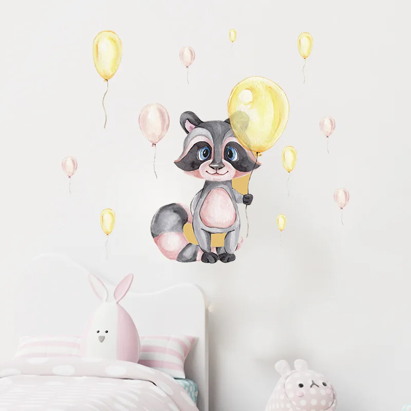 Cartoon Balloon Animals Wall Stickers For Kids Room Children's Bedroom Living Room Wall DecorationSelf-adhesive Wallpaper Poster images - 6