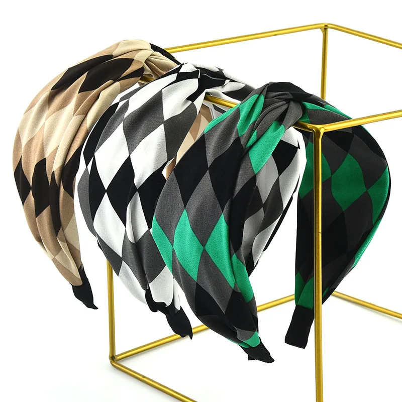 

Diamond Print Cross Headbands For Women High-end Hairbands Korea Hair Accessories Hair Bows Flower Ribbon Head Wrap Hair Band