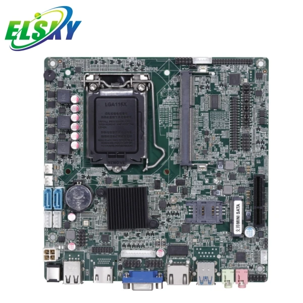 Фото Материнская плата ELSKY Mini-ITX LGA 1155 с тонким кулером QM8000 для настольных ПК, H81 Haswell, с процессором Intel Core i5-4430U 4-го поколения, DDR3, поддержка 4K-дисплеев №4
