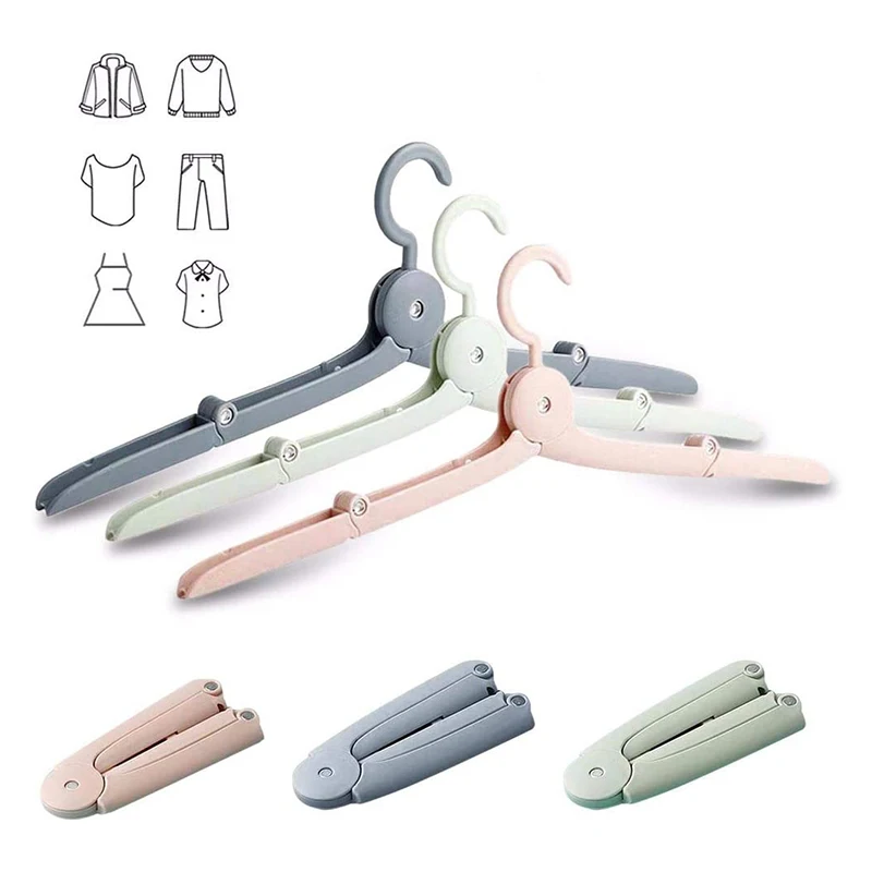 

Plastic Folding Clothes Rack Travel Portable Home Storage Hangers Foldable Magic Support Hangers For Clothes Drying Rack NEW
