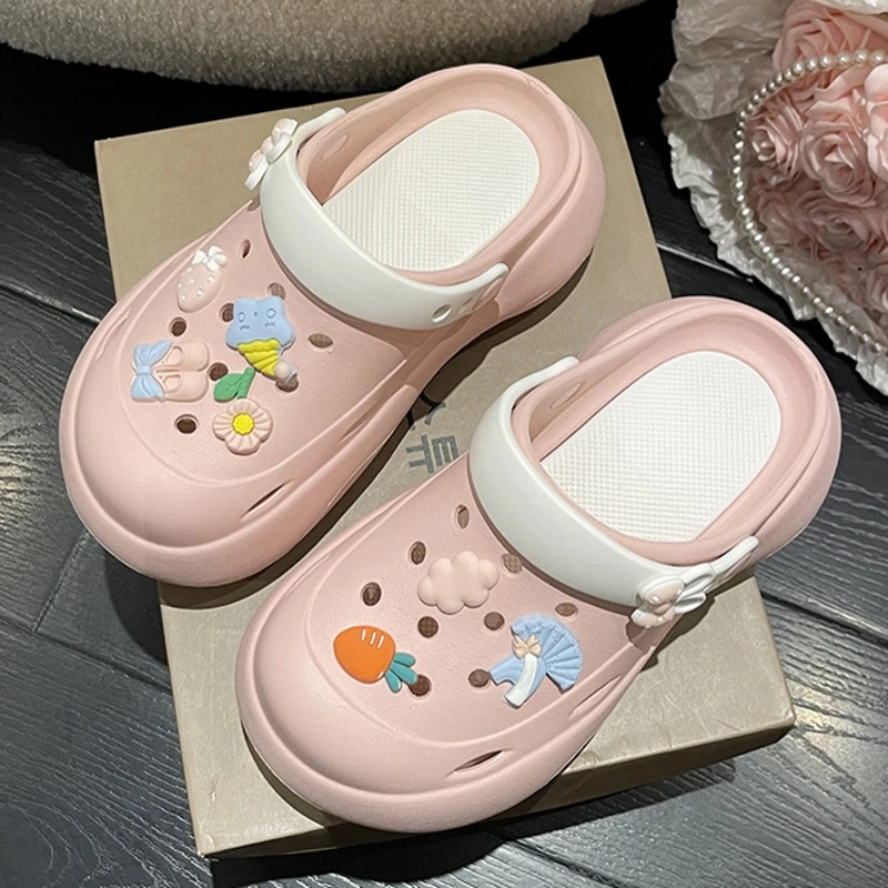 Summer Clogs Slippers Women Wedges High Platform Garden Shoes Outdoor Beach Sandals Home Girls Quick Dry Cute Thick Sole Slides