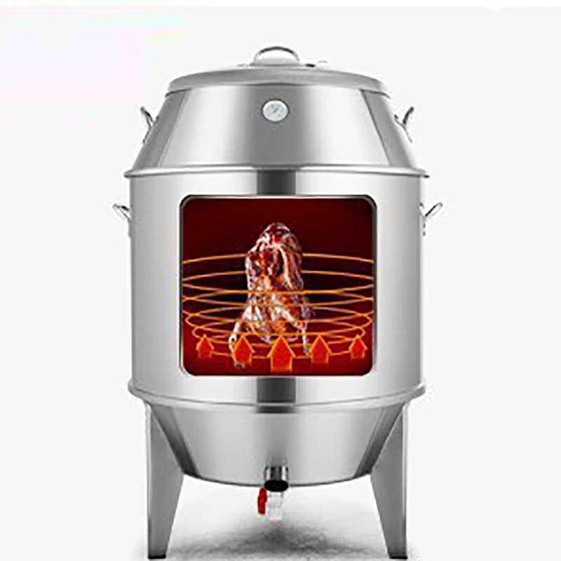 

Печь для жарки уток, коммерческая двухслойная печь для барбекю 80 см с древесным углем, из нержавеющей стали, плитка для барбекю