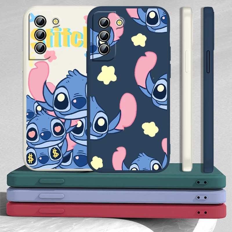 

Funda de teléfono Disney Stitch Phone Case For Samsung Galaxy S10 S10e S20 S21 S22 Plus Lite Ultra FE 4G 5G Liquid Rope Back TPU