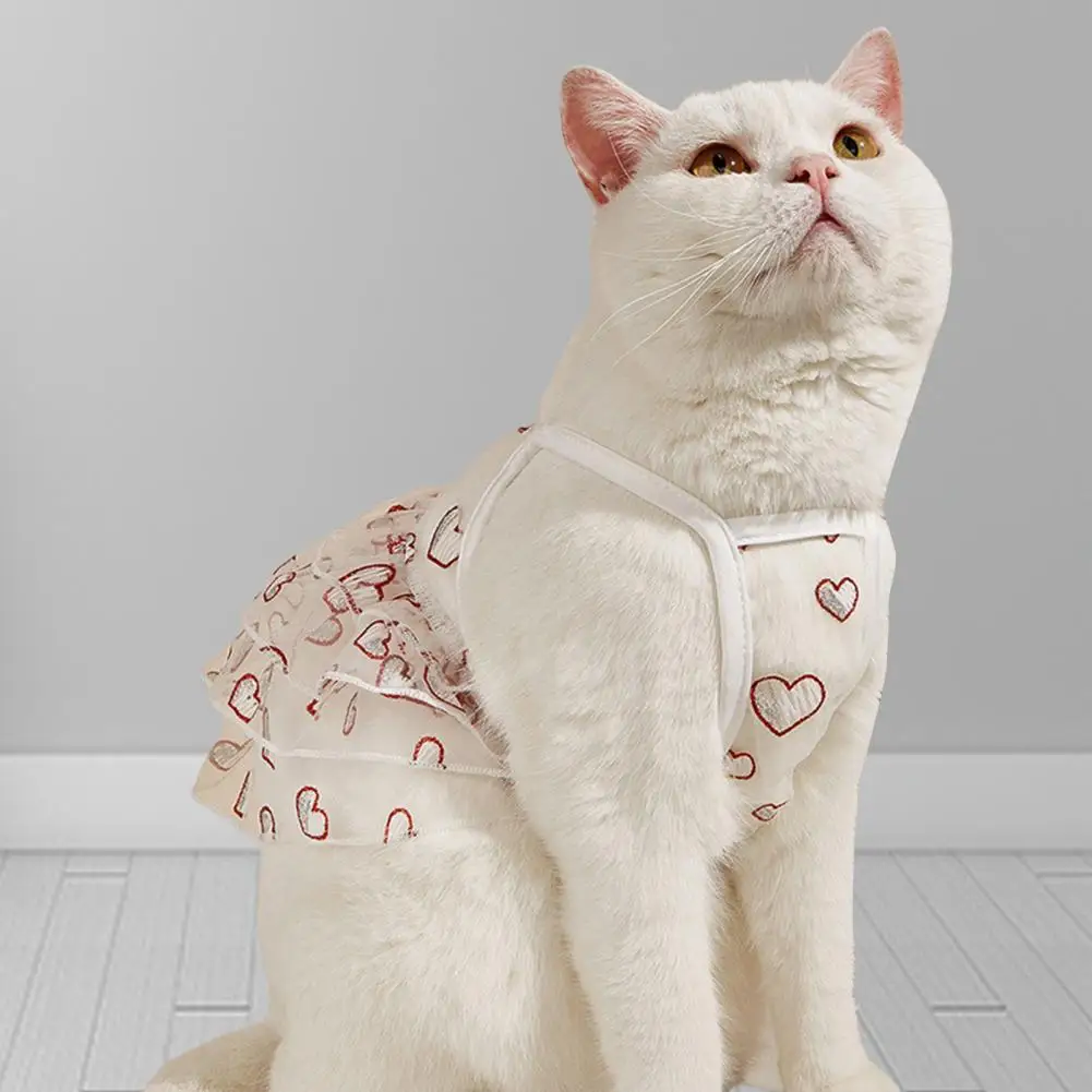 

Puppy Dress Anti-fade Stitching Breathable Summer Outdoor Puppy Kitten Lace Dress Pet Cat Skirt Photography Prop