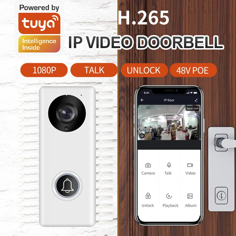 Tuya Smart 1080P IP Video Doorbell Security Visible Intercom HD B/W Night Vision With Alexa Google Wired Unlock Door Bell Camera enlarge