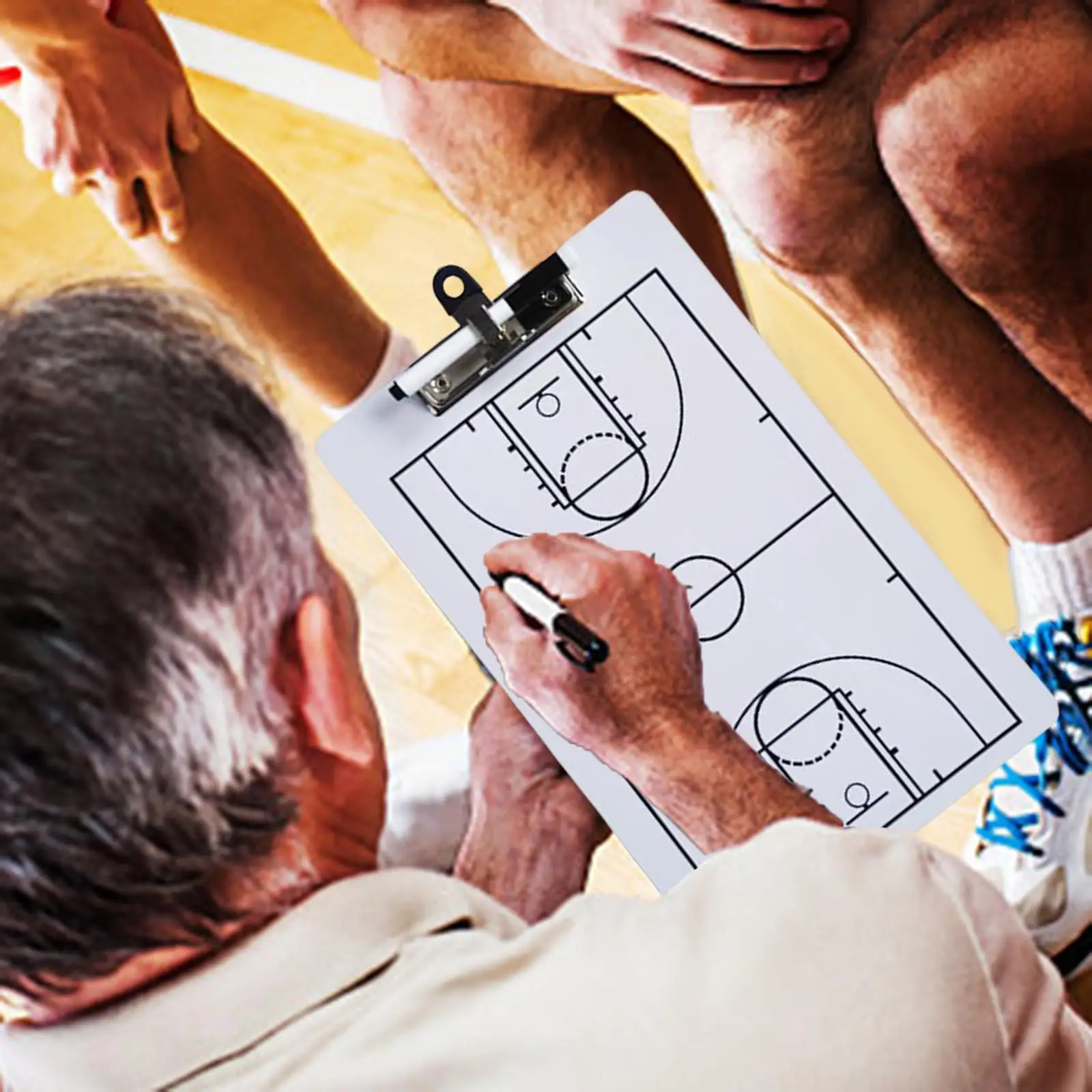

Basketball Coaching Board Strategy Board with Pen Erase Coaches Clipboard