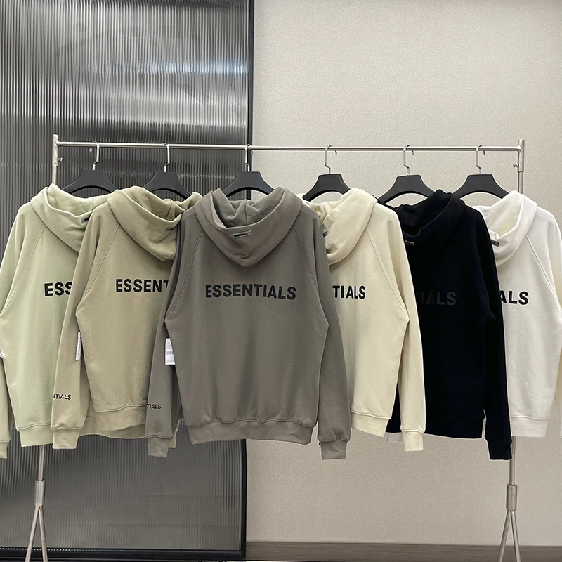

FW19 Классическая модная Толстовка в стиле High Street ESSENTIASL 3D резиновая печать букв на спине 100% хлопок унисекс хип-хоп свободная толстовка на молнии