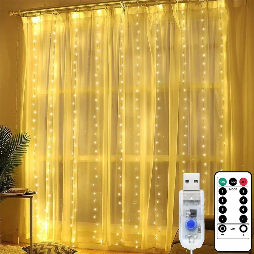 Led Vorhang Lichter Für Schlafzimmer Usb Lichterketten Indoor 8 Modi Lichterketten Mit Remote Girlande Lichter Für Hochzeit Weihnachten