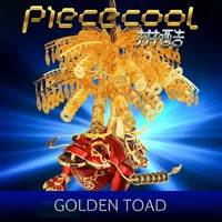 piececool 3d puzzle diy golden toad model metal assembly adult children toy laser cut jigsaw building gift