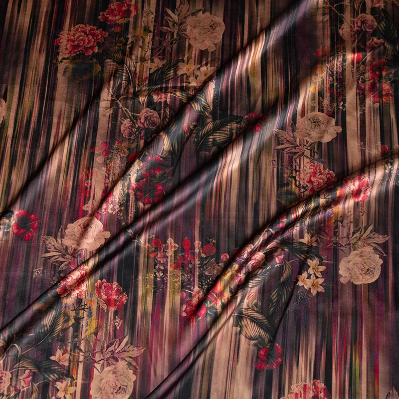 

Swiss African Embroidery Fabric 120cm Wide Silk Elastic Satin Fabric Summer Dress Garment Fabric Materials for Needlework