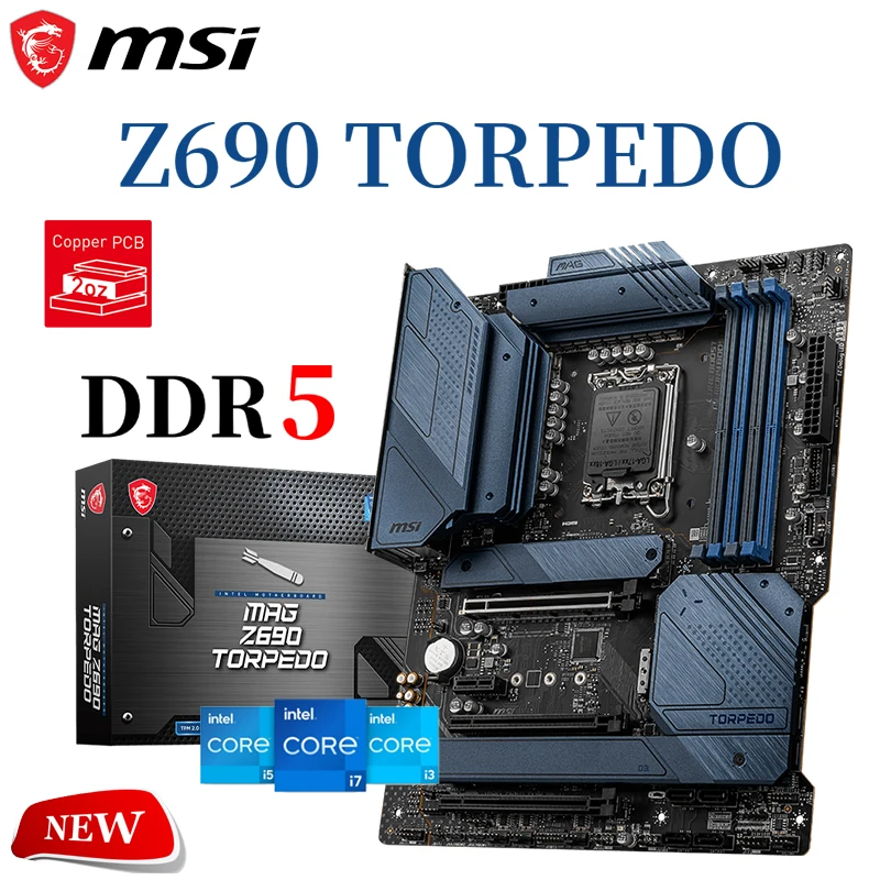 

MSI MAG Z690 TORPEDO DDR5 Mainboard D5 128GB 6400（OC）MHz Support Intel 12th CPU GAMING Placa-mãe LGA 1700 ATX Motherboard New