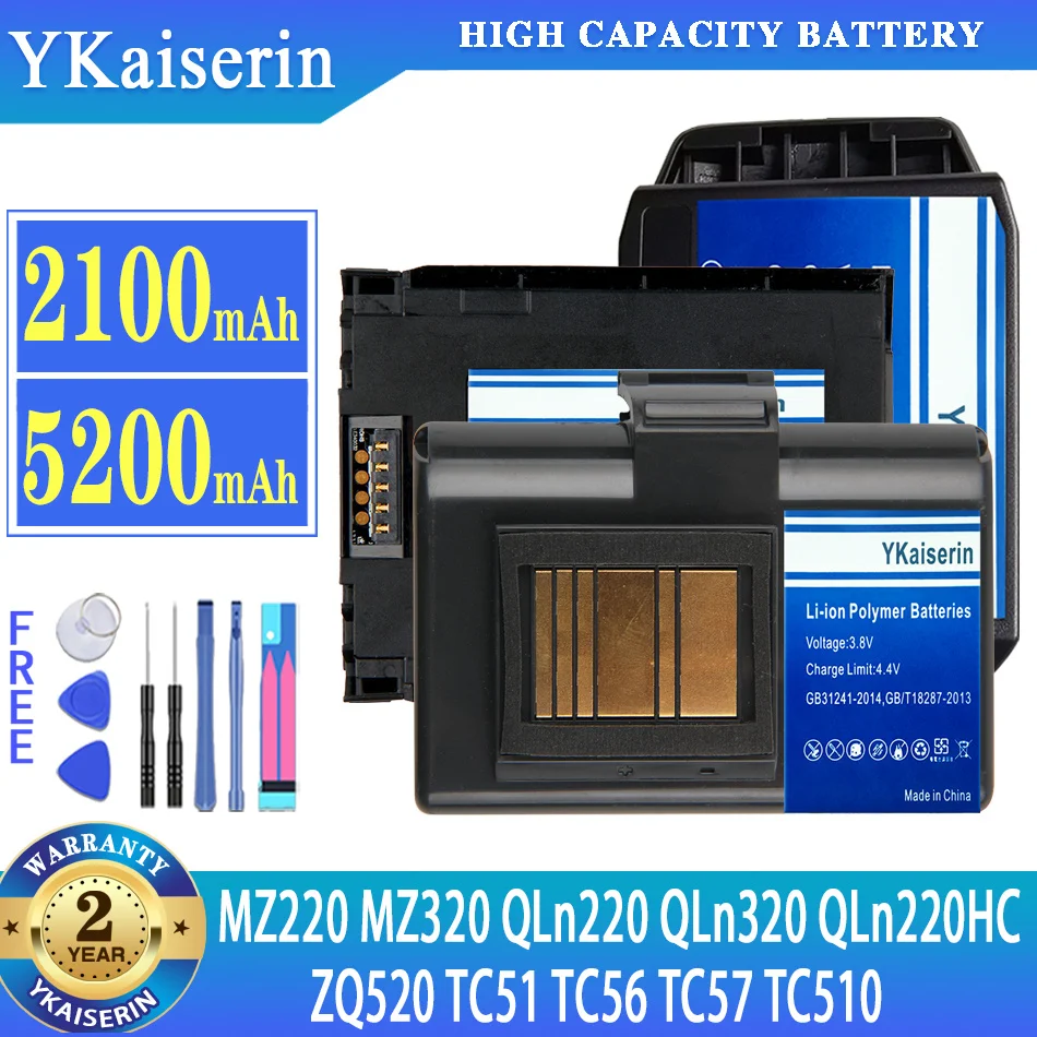 

YKaiserin high quality Battery For Zebra QLn220 QLn320 QLn220HC ZQ520/TC51 TC56 TC57 TC510 Laptop/MZ220 MZ320 Batterij