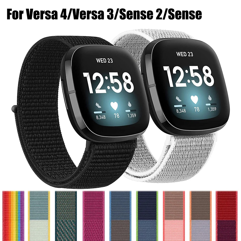 

Nylon Loop Strap for Fitbit Versa 4/Versa 3/Sense 2/Sense Smart Replacment Watchband Sport Bracelet for Fitbit Versa Sense Band