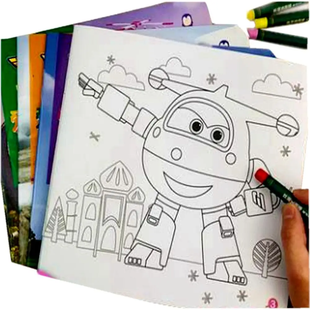 Альбом для рисования Супер Крылья экшн-фигурки самолеты цветные рисунки простые