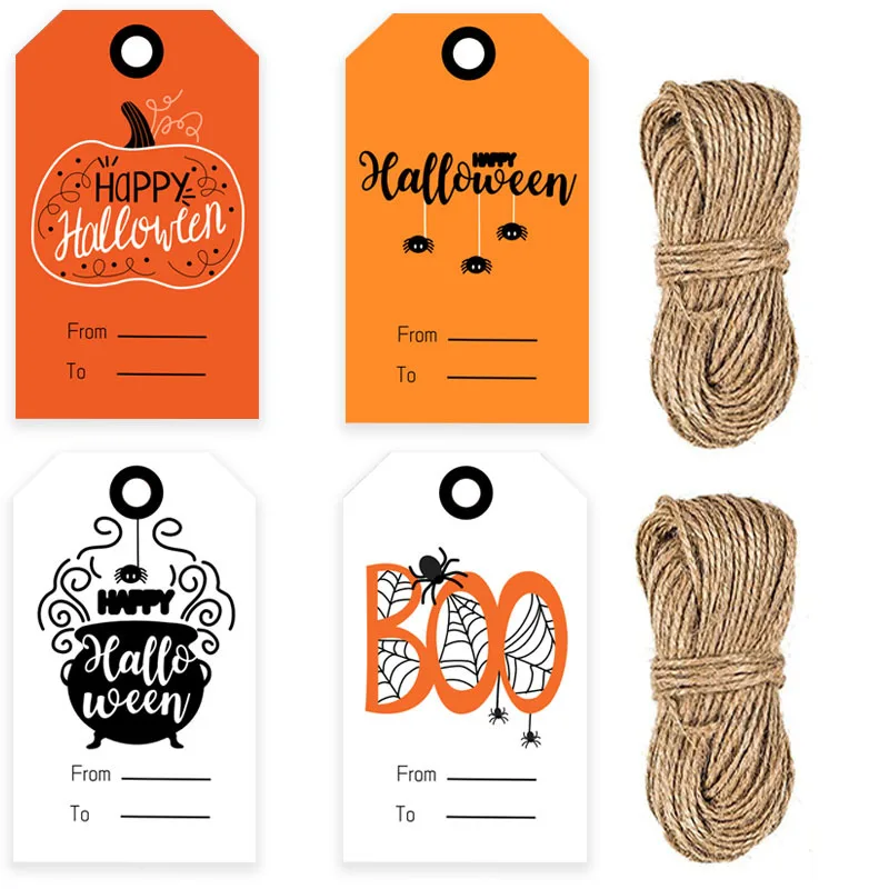 Tag Funny Pumpkin Ghost Hanging Card For Diy Art Crafts Gift Wrapping Halloween Party Decoration Supplies