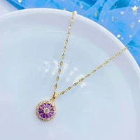 genuine 925 sterling silver amethyst necklace pendant with gold jewelry naszyjnik collare mujer silver 925 jewelry pendant