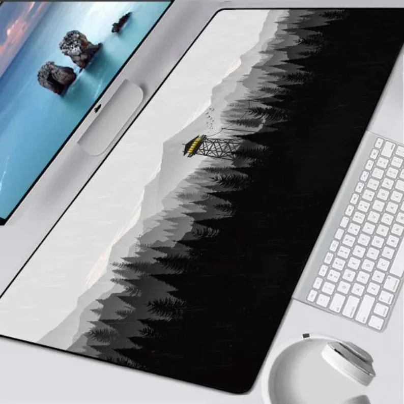 

Firewatch Deep Forest Art Large Size Mouse Pad, Mountain Game Natural Rubber Desk Mat, Minimal Gaming Mouse Pad For Office Gamin