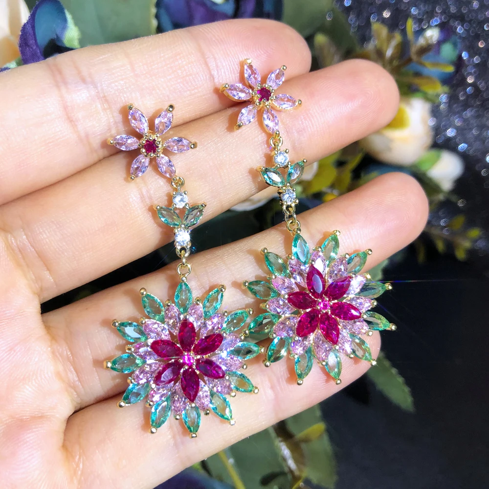 

Missvikki Fashion Luxury Shiny Drop Earrings for Women Trendy Elegant Created Big Simulated Pear Earrings New Hot Wholesale