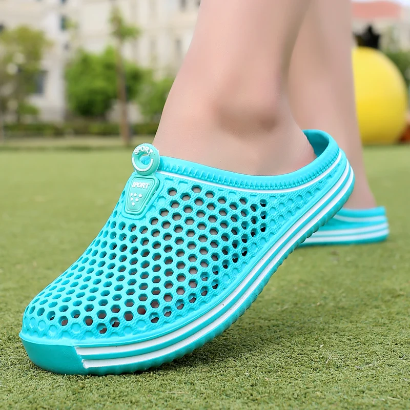 Womens Casual Sandals Summer  Slippers Breathable Cool Beach Flip Mesh Home Outside Men Slippers Lightweigh Non-slip Sandals New