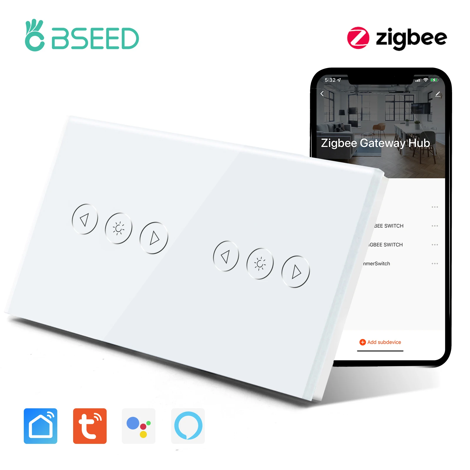 

БSEED Сенсорный умный диммер стеклянная панель