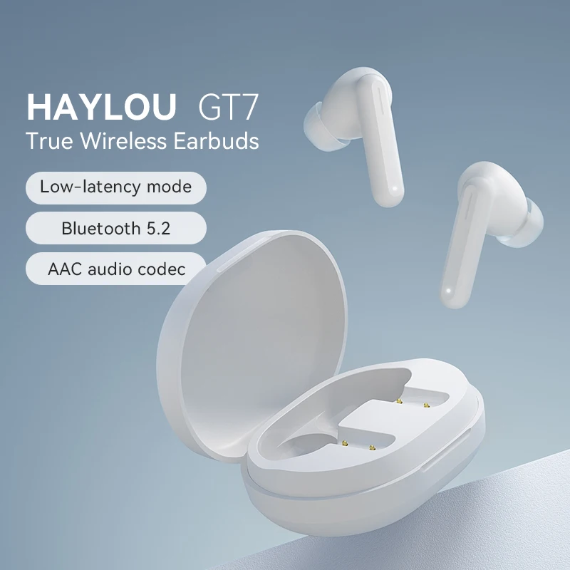 

TWS Haylou GT7 Wireless Earphones Fone Bluetooth-compatible 5.2 AAC Gamer Headphones Call Noise Cancellation Handfree Earbuds
