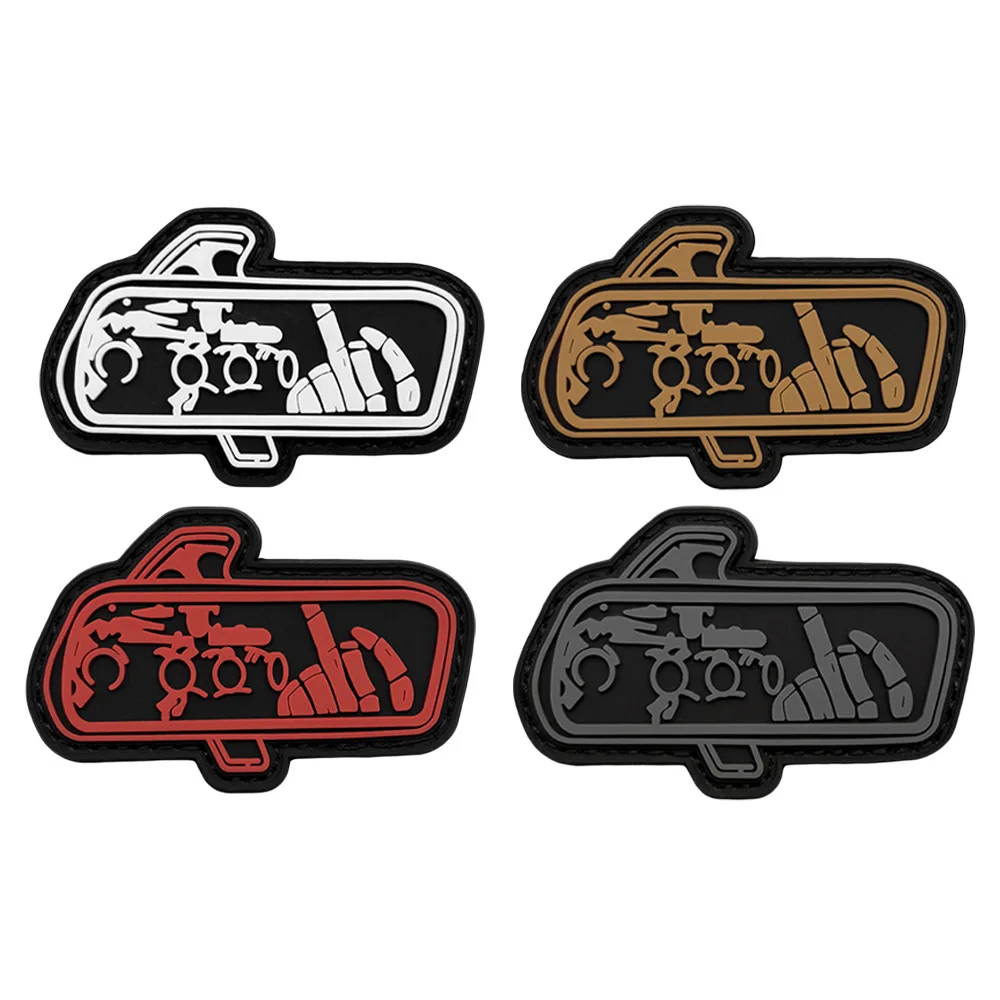 Фото Тактическая нашивка Night Vision Mechanical Finger PVC Morale Patch с креплением на липучке, в стиле ретро-зеркала заднего вида, для рюкзаков и одежды №1