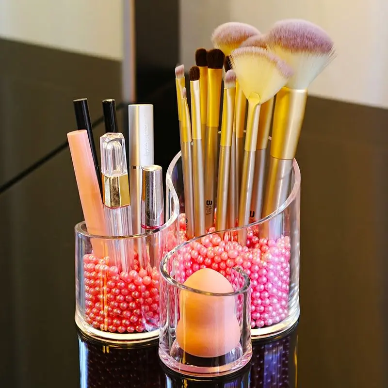 Прозрачная подставка для хранения кистей в виде груш держатель ручек Настольная