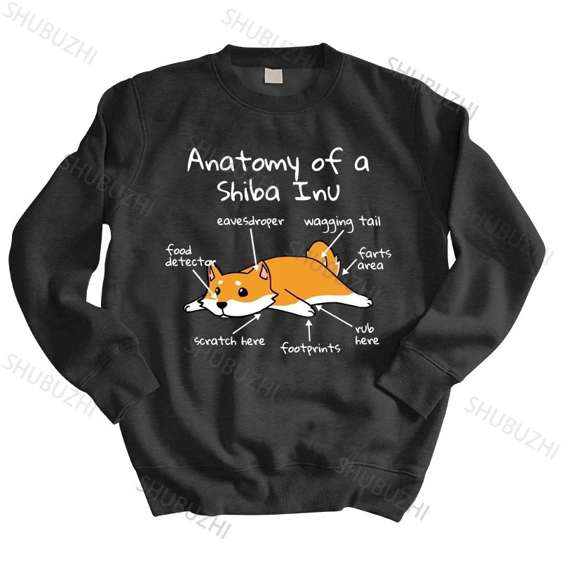 

Men sweatshirt spring Funny Anatomy Of A Shiba Inu Men Humor hoodies Japanese Pet Dog Lover thin hoody thin style