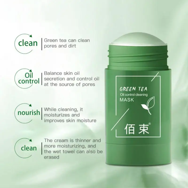 

Green Tea Mask Solid Stick Deep Cleansing Pore Remove Blackhead Acne Mud Film Shrink Pores Oil Control Masks Skin Care Product