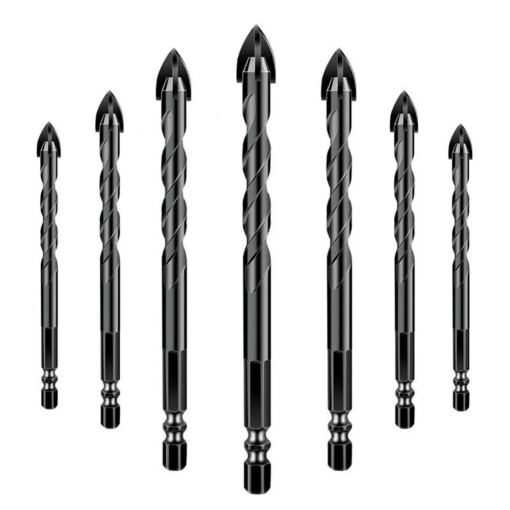 

Cross Tile Drill Bit Set Hard Alloy Triangle Twist Drill Hole Opener Glass Ceramic Concrete Drill Bits For Metal Wood Drilling