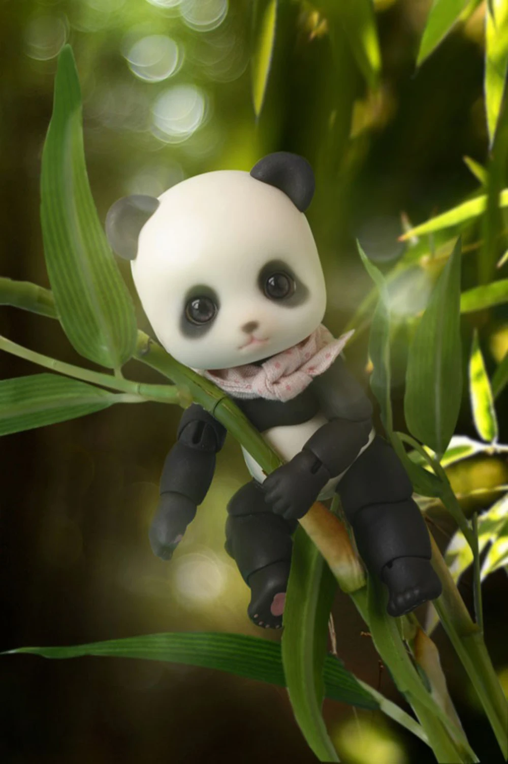 BJD1/8 Preto e Branco Pequeno Panda Olhos Livres