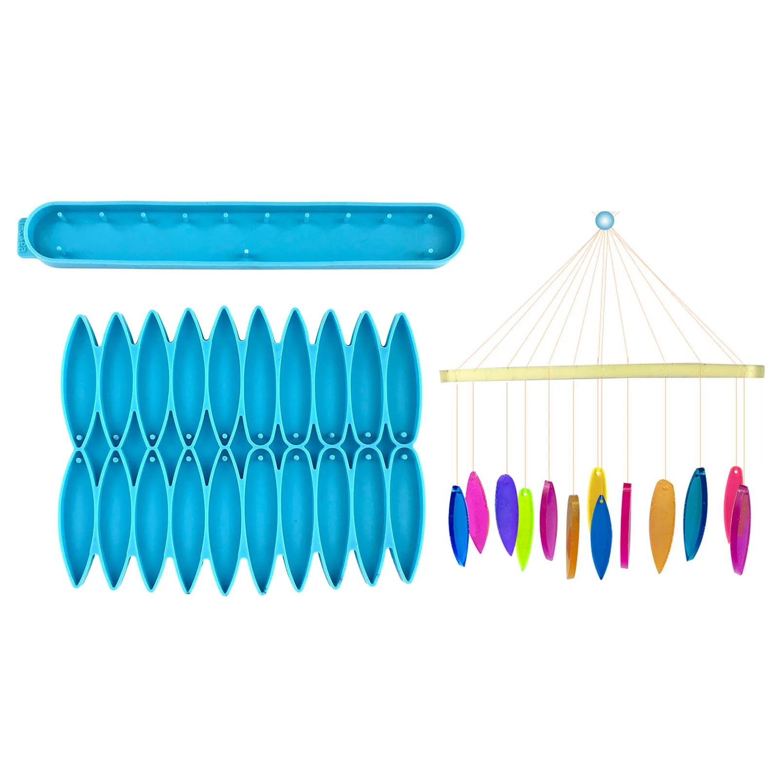 

Resin Mold Kit Wind Chime Mold Diy Leaf Wind Chimes With String Epoxy Windchimes Casting Mold For DIY Art Crafts Wind Bell Epoxy