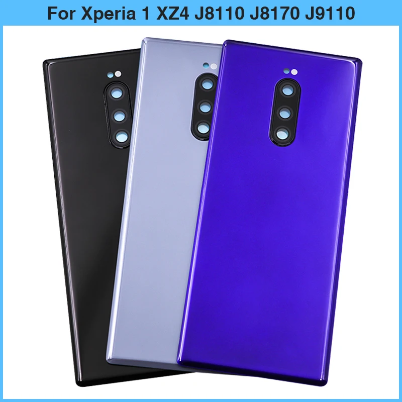 

Оригинальная задняя крышка батарейного отсека для Xperia 1 XZ4 J8110 J8170 J9110, стеклянная панель, задняя крышка корпуса, сменный клей для объектива ка...