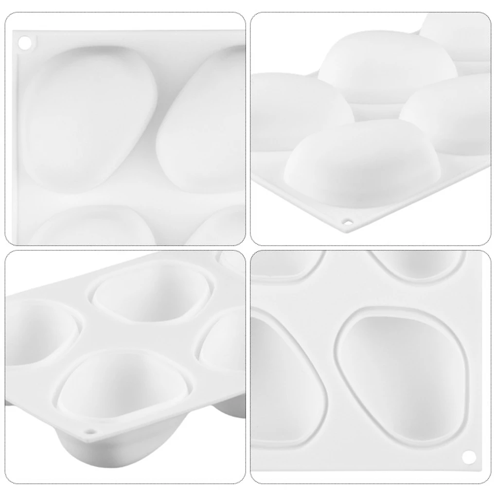 

6 Cavity Cobblestone Silicone Mold Bread Bakeware Non-Stick Mould Wedding