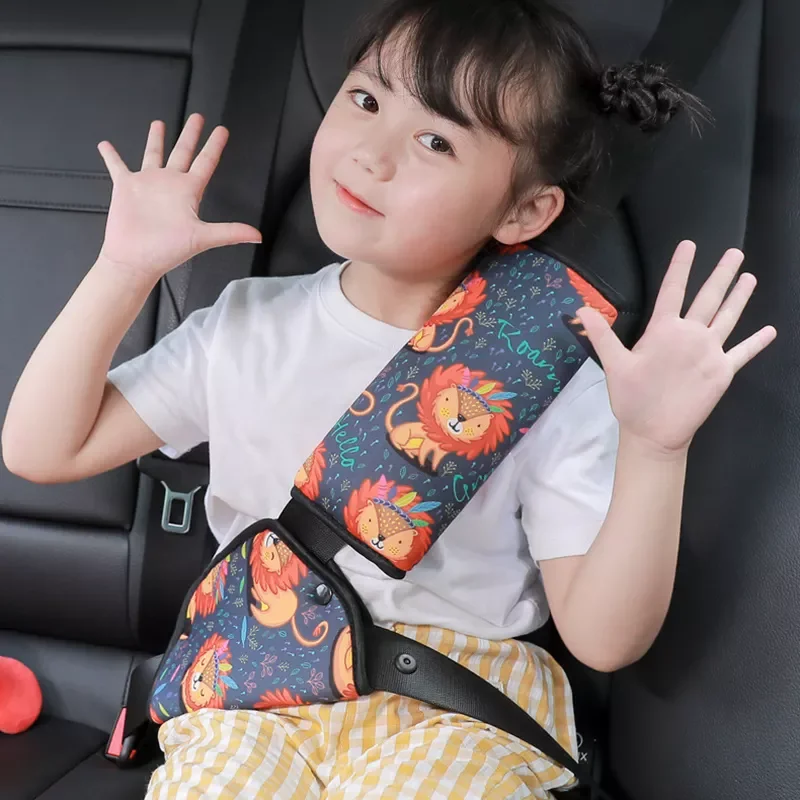 Seat Belt Adjustment Holder Seatbelt Padding Cover for Baby Child Kids Anti-Neck Safety Shoulder Positioner Shoulder Pad Kit