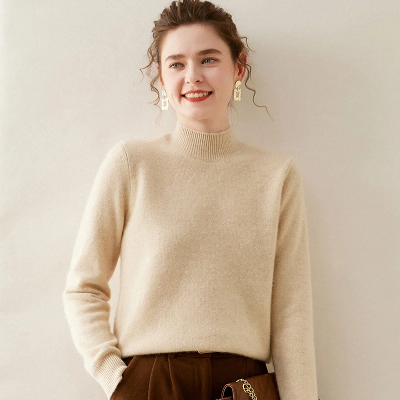 Женский кашемировый свитер WinvyNee с круглым вырезом шерстяные повседневные