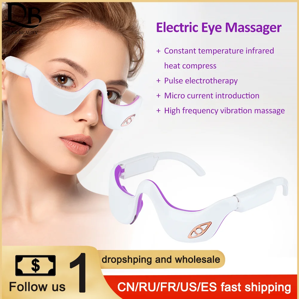 

EMS Micro Current Pulse Eye Massager Heating Therapy Eye Beauty Device Relieves Eye Fatigue Fades Dark Circle Anti Wrinkle Tool