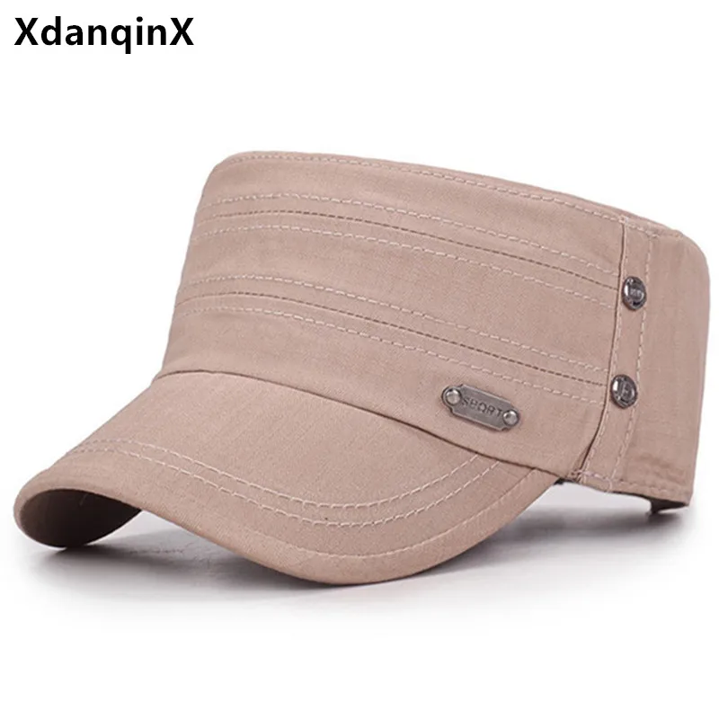 

Spring Summer Men's Flat Cap Washable Cotton Military Hats Vintage Fashion Navy Caps For men Camping Fishing Hat Snapback Cap