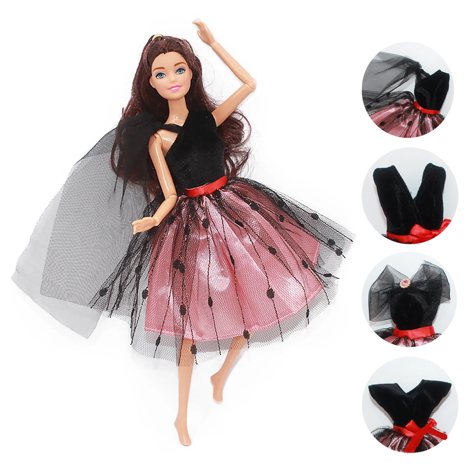 Европейский модный черный кружевной комплект платьев для кукол 30 см Blyth 1/6 MH CD FR SD