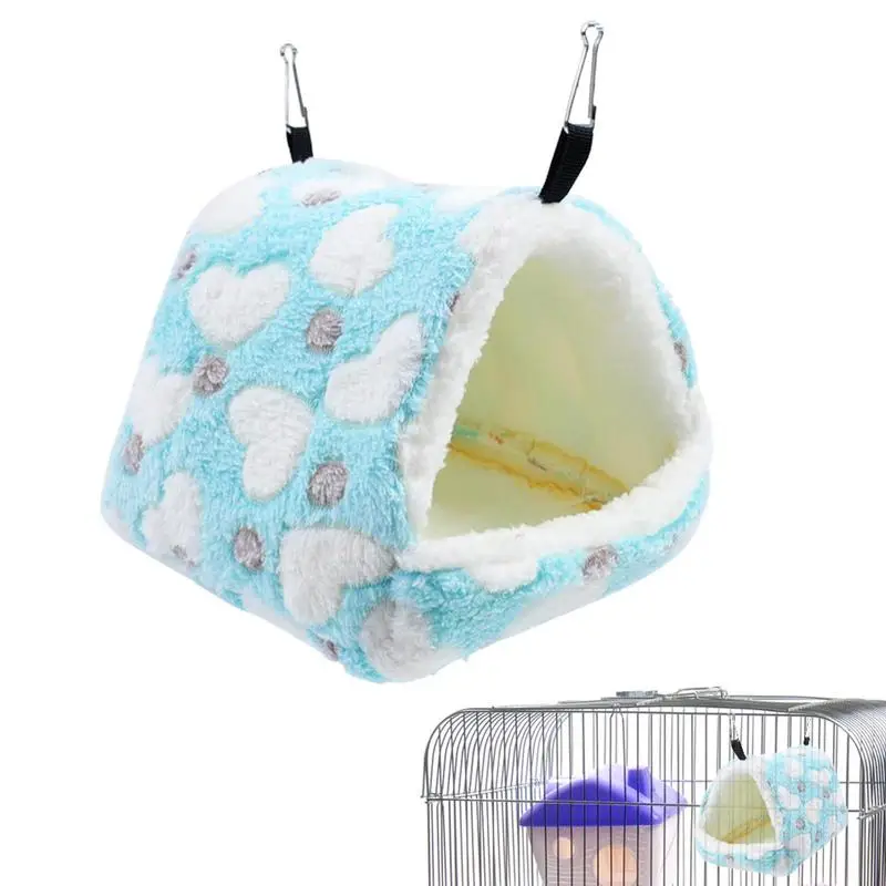 Plush Parrot Hammock Hamster Tent Bed Hanging Hammock With 2 Metal Hooks Animal Bed Cage Accessory For Lovebirds Cockatiels