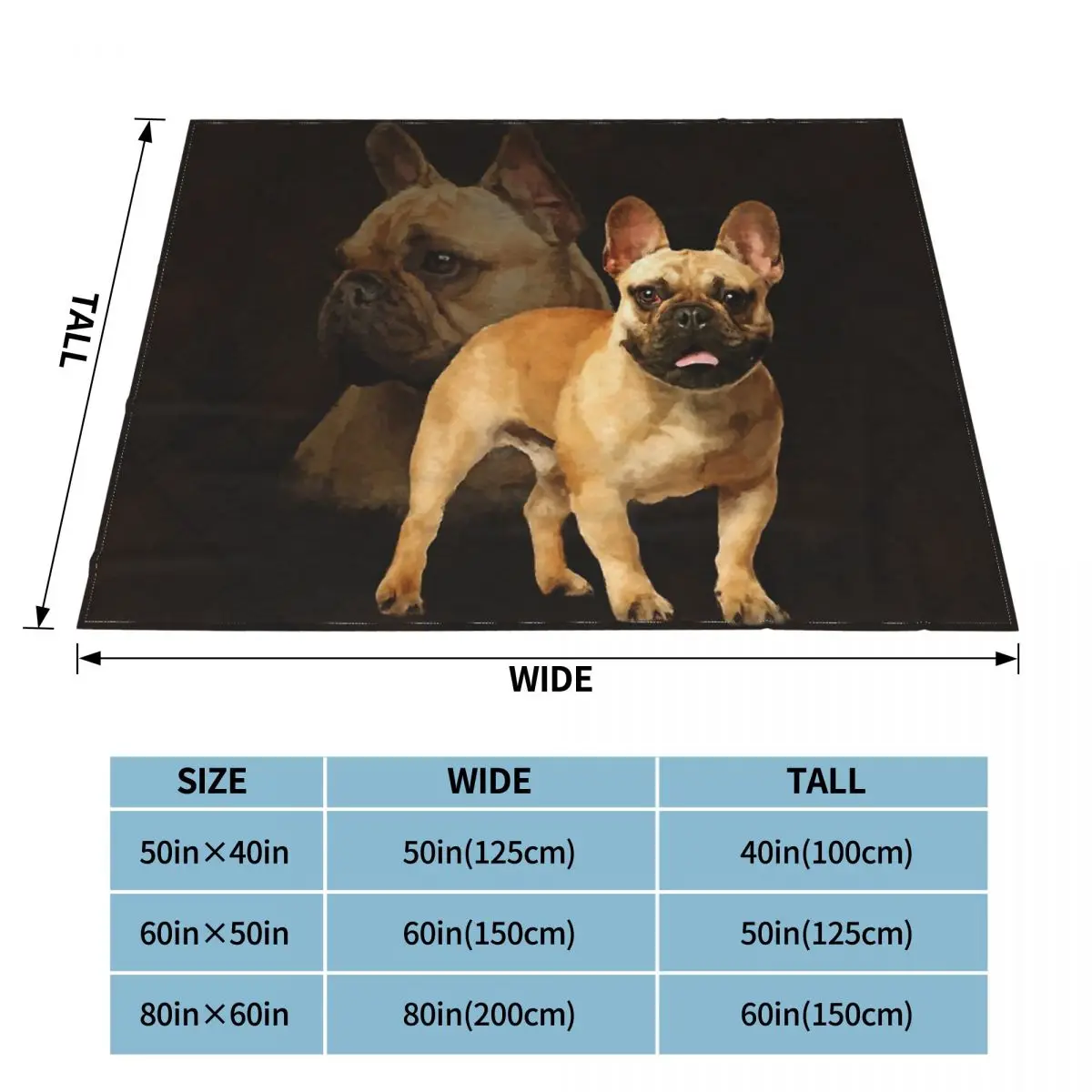 French Bulldog Blanket Flannel Decoration Puppy Art Portable Home Bedspread |