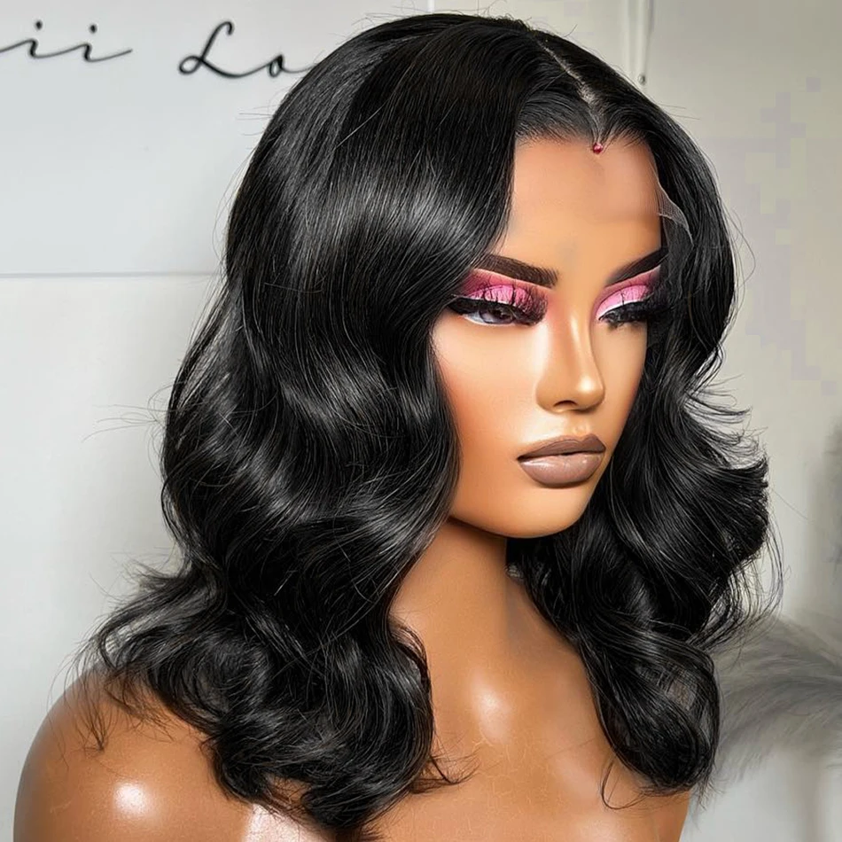 

13x6 Body Wave Lace Frontal Bob Wig 250% Density 13x4 Human Hair Wigs Remy Short Water Wave T Part 4x4 Bob Closure Wig For Women