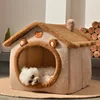 Faltbare Hundehütte Zwinger Bett matte für kleine mittelgroße Hunde Katzen Winter warmes Katzen bett Nest Haustier produkte Korb Haustiere Welpen Höhle Sofa 2