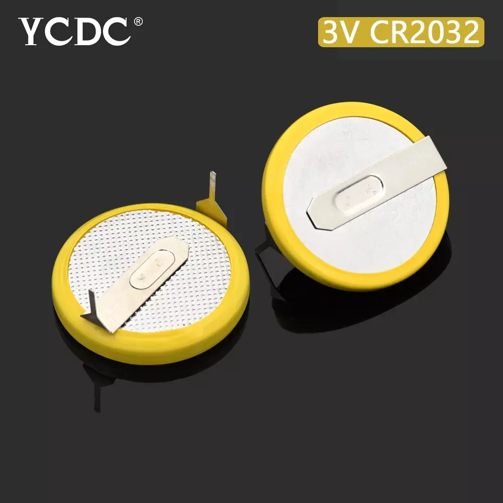 

2023New CR2032 3V Tabs 2-Pins Solder Foot Soldering Welding Battery Coin Batteries 210mAh Button cr 2032 Cell Battery