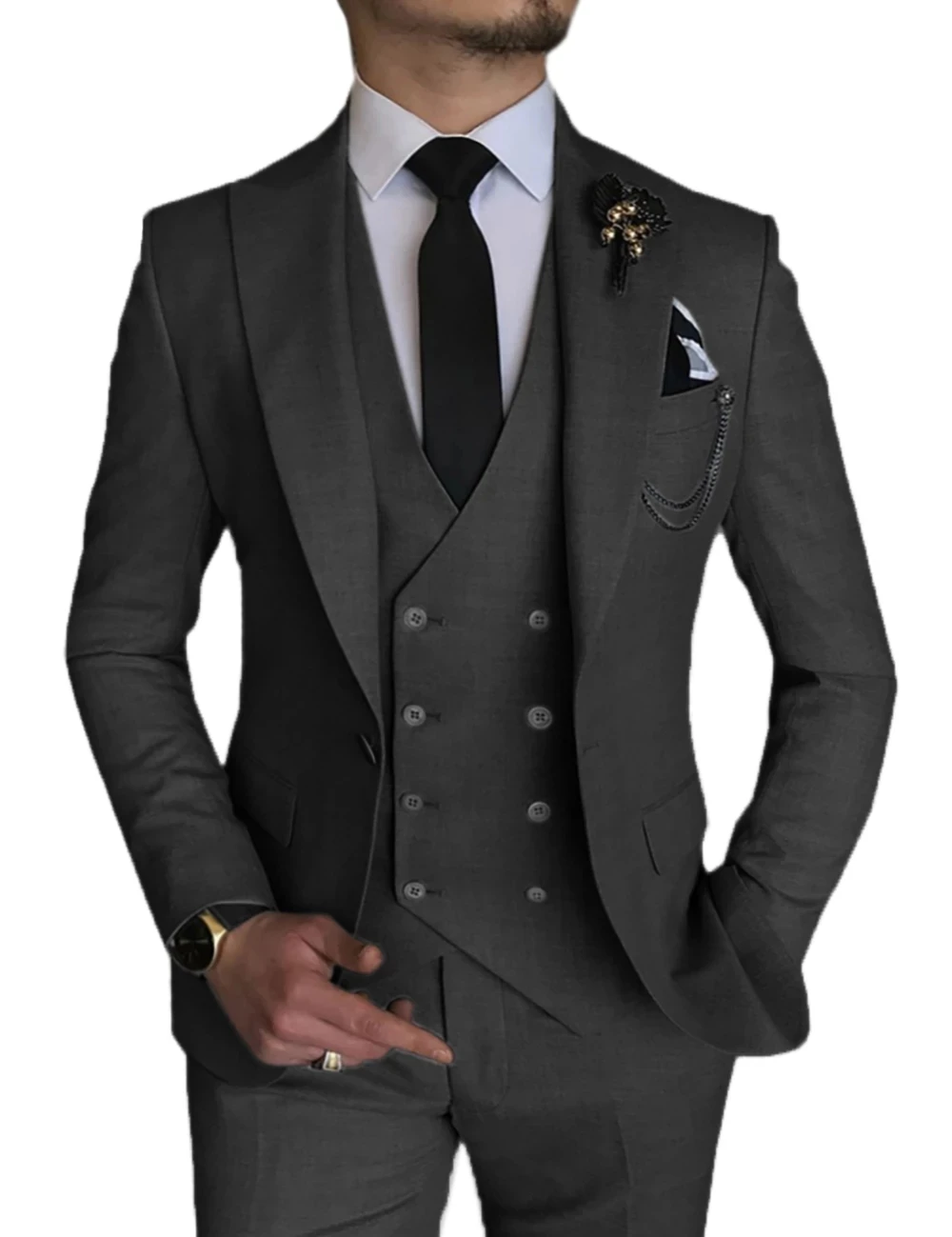 SZMANLIZI 2022 New Arrival Yellow Tuxedos Groom Prom Male Dress Wedding Suits Business Men's Suit 3 Piece Set (Jacket+Pant+Vest)