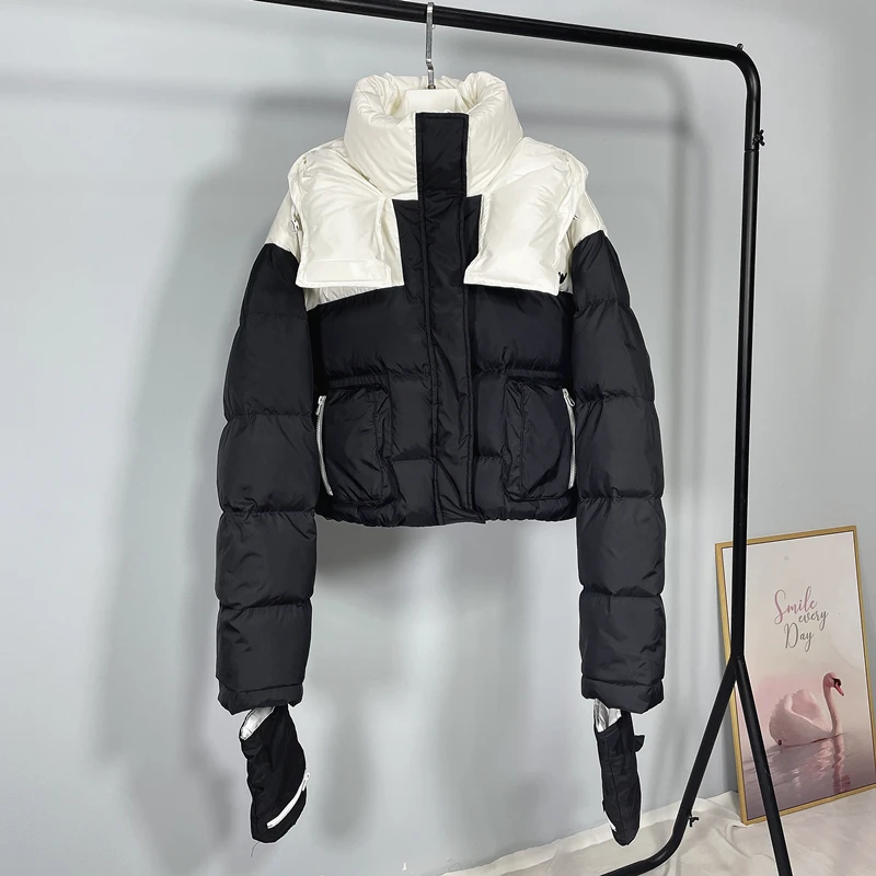 Женская зимняя куртка на белом утином пуху 2022 Модная парка женская утепленная
